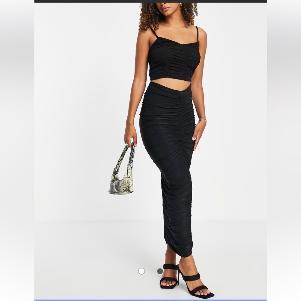 Club L London Ruched Maxi Skirt